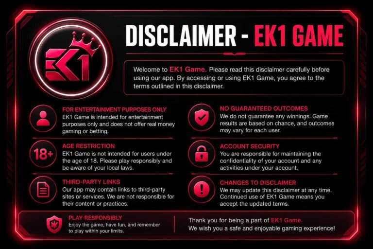 DISCLAIMER - EK1 GAME